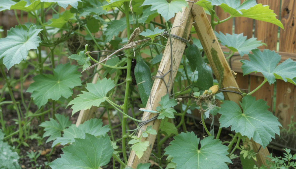 A frame cucumber trellis