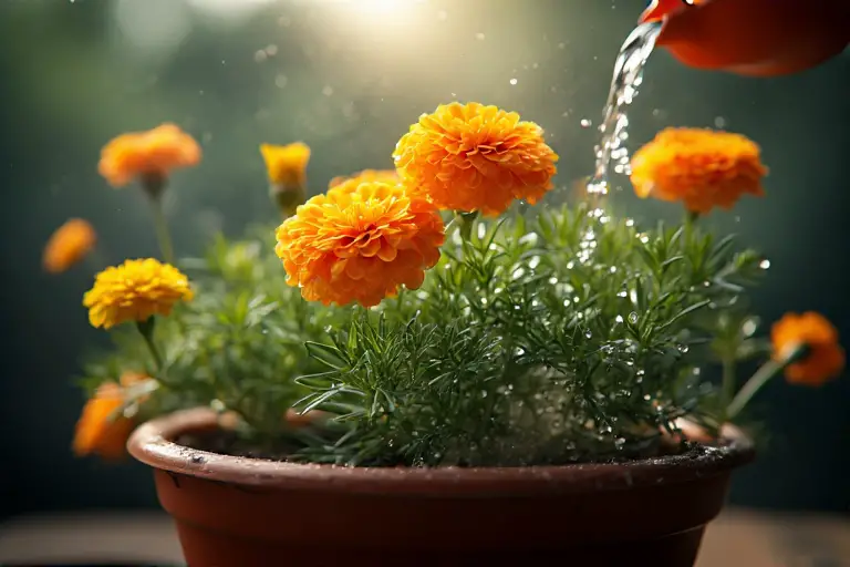 How to water marigold plants in containers