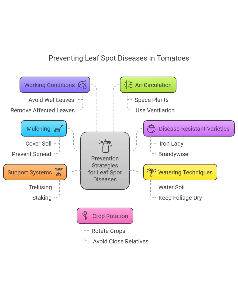 prevention of brown leaf spot in tomatoes