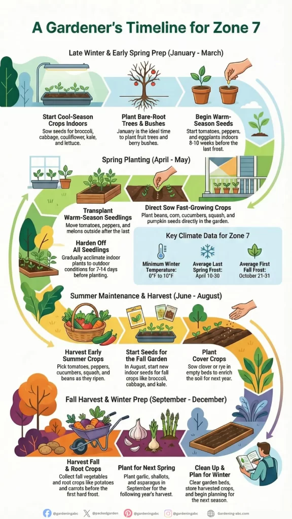 Gardening calender for zone 7 infographics